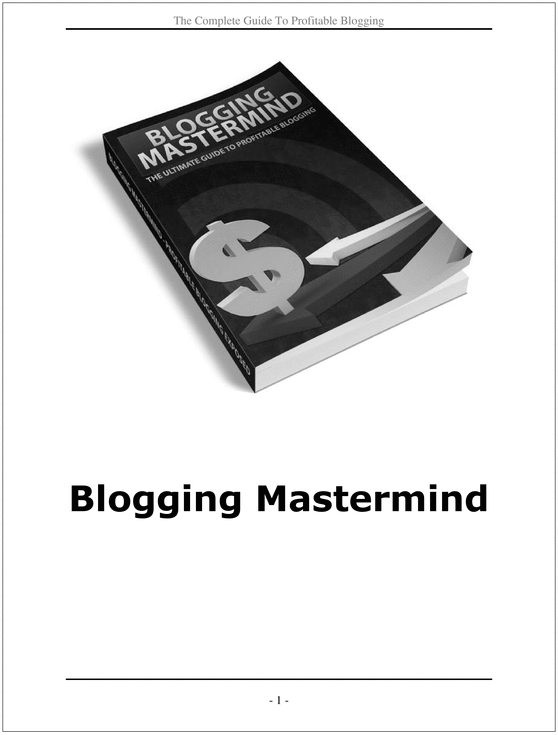 Product picture Blogging Mastermind